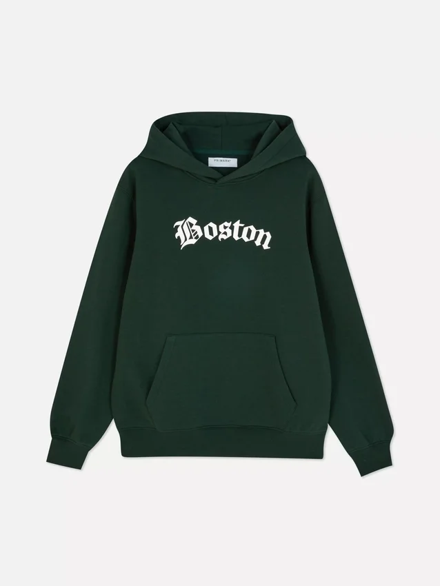 Hanorac cu glugă și imprimeu Boston Hanorac cu glugă și imprimeu Boston