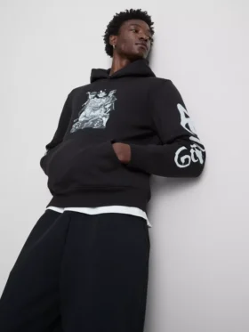 Hanorac cu glugă și imprimeu Gorillaz