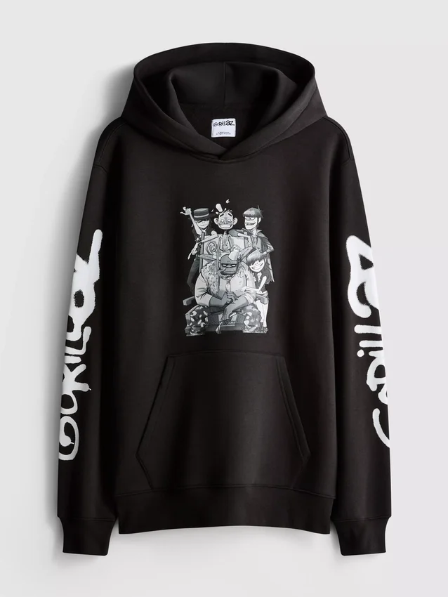 Hanorac cu glugă și imprimeu Gorillaz Hanorac cu glugă și imprimeu Gorillaz