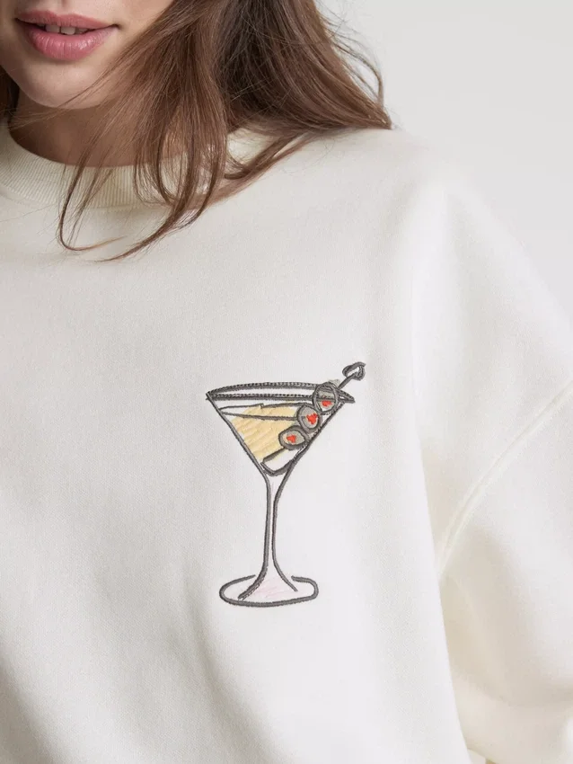 Hanorac cu imprimeu grafic „Martini”, cu conținut ridicat de bumbac Hanorac cu imprimeu grafic „Martini”, cu conținut ridicat de bumbac