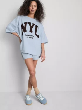 Hanorac cu mâneci căzute, din bumbac, marca NYC