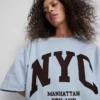 Hanorac cu mâneci căzute, din bumbac, marca NYC Hanorac cu mâneci căzute, din bumbac, marca NYC