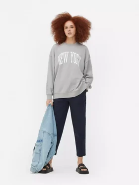 Hanorac oversized cu imprimeu din New York