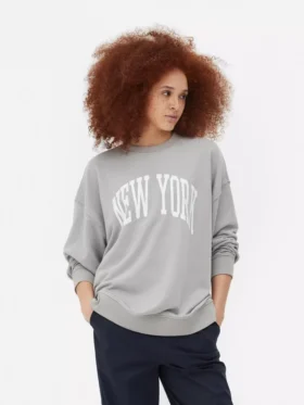 Hanorac oversized cu imprimeu din New York