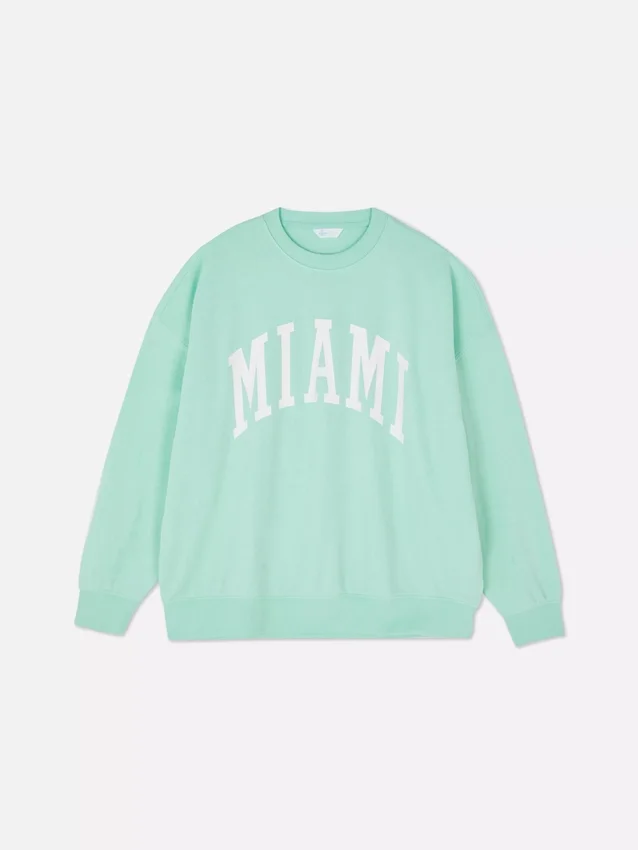 Hanorac oversized cu inscripția „Miami” Hanorac oversized cu inscripția „Miami”