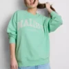 Hanorac oversized din bumbac cu model Malibu