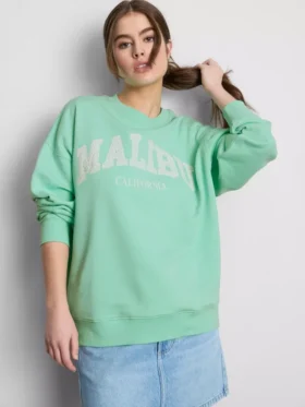 Hanorac oversized din bumbac cu model Malibu