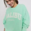 Hanorac oversized din bumbac cu model Malibu