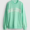 Hanorac oversized din bumbac cu model Malibu