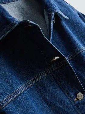 Jachetă din denim cu buzunare aplicate din bumbac