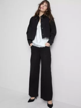Jachetă din denim cu buzunare aplicate din bumbac
