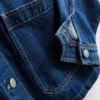 Jachetă din denim cu buzunare aplicate din bumbac Jachetă din denim cu buzunare aplicate din bumbac