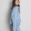 Jachetă din denim cu buzunare aplicate din bumbac Jachetă din denim cu buzunare aplicate din bumbac