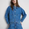 Jachetă din denim cu buzunare aplicate din bumbac