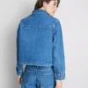 Jachetă din denim cu buzunare aplicate din bumbac