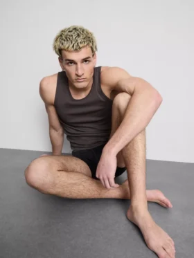 Maiou cu croială slim fit, cu nervuri