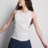 Maiou cu spate în formă de U, cu nervuri, din bumbac Maiou cu spate în formă de U, cu nervuri, din bumbac