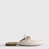 Mocasini tip mule cu detalii metalice