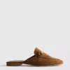 Mocasini tip mule cu detalii metalice
