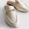 Mocasini tip mule cu detalii metalice