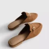 Mocasini tip mule cu detalii metalice