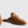 Mocasini tip mule cu detalii metalice