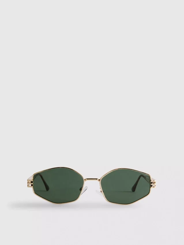 Ochelari de Soare cu ramă metalică geometrică Ochelari de Soare cu ramă metalică geometrică