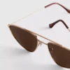 Ochelari de Soare cu ramă metalică în stil aviator Ochelari de Soare cu ramă metalică în stil aviator