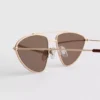 Ochelari de Soare cu ramă metalică în stil aviator Ochelari de Soare cu ramă metalică în stil aviator