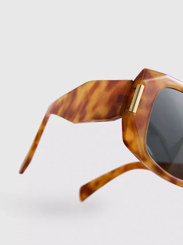 Ochelari de Soare dreptunghiulari cu ramă în model „tortoiseshell” Ochelari de Soare dreptunghiulari cu ramă în model „tortoiseshell”