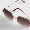 Ochelari de Soare fără ramă, pătrați, model Diamanta Ochelari de Soare fără ramă, pătrați, model Diamanta