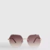 Ochelari de Soare fără ramă, pătrați, model Diamanta Ochelari de Soare fără ramă, pătrați, model Diamanta