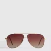 Ochelari de Soare metalici în stil aviator Ochelari de Soare metalici în stil aviator