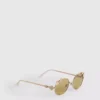 Ochelari de soare rotunzi cu detalii florale Ochelari de soare rotunzi cu detalii florale