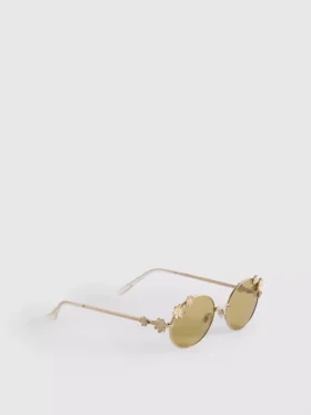Ochelari de soare rotunzi cu detalii florale
