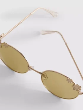 Ochelari de soare rotunzi cu detalii florale
