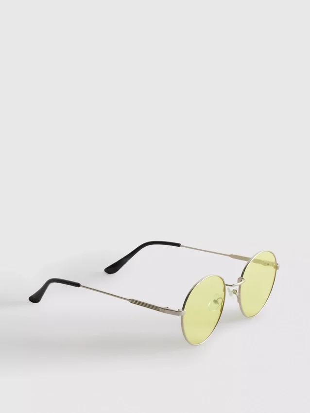 Ochelari de Soare rotunzi din metal, cu lentile colorate Ochelari de Soare rotunzi din metal, cu lentile colorate