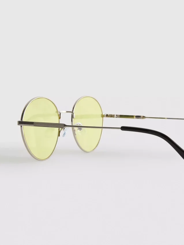 Ochelari de Soare rotunzi din metal, cu lentile colorate Ochelari de Soare rotunzi din metal, cu lentile colorate