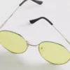 Ochelari de Soare rotunzi din metal, cu lentile colorate Ochelari de Soare rotunzi din metal, cu lentile colorate