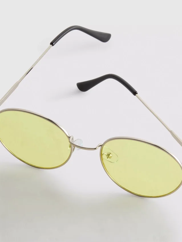 Ochelari de Soare rotunzi din metal, cu lentile colorate Ochelari de Soare rotunzi din metal, cu lentile colorate