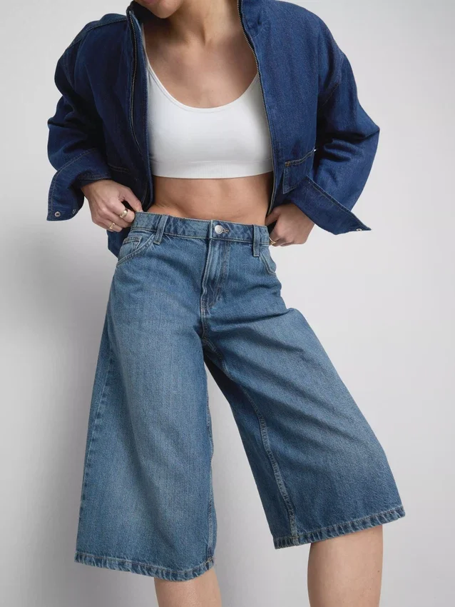 Șorturi din denim de bumbac Șorturi din denim de bumbac
