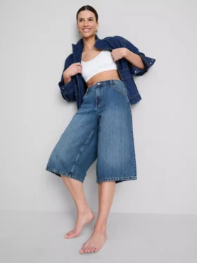 Șorturi din denim de bumbac