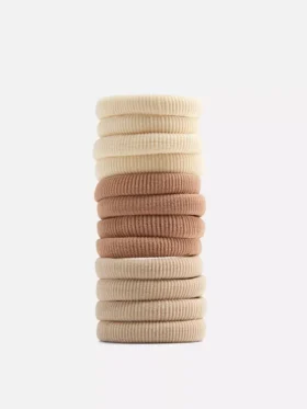 Pachet de 12 elastice de păr din țesătură