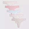Pachet de 5 tanga cu conținut ridicat de bumbac Pachet de 5 tanga cu conținut ridicat de bumbac