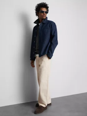 Pantaloni chino largi, cu talie medie