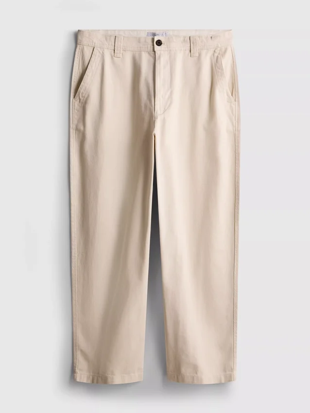 Pantaloni chino largi, cu talie medie Pantaloni chino largi, cu talie medie
