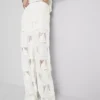Pantaloni cu croi drept, croșetați, cu conținut ridicat de bumbac Pantaloni cu croi drept, croșetați, cu conținut ridicat de bumbac