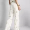 Pantaloni cu croi drept, croșetați, cu conținut ridicat de bumbac Pantaloni cu croi drept, croșetați, cu conținut ridicat de bumbac