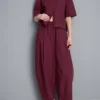 Pantaloni cu croi evazat, plisați, cu aspect de hârtie