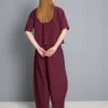 Pantaloni cu croi evazat, plisați, cu aspect de hârtie